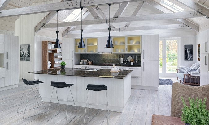 Bella Venice Kitchen Doors London Concrete And Open Grained White